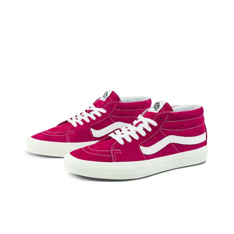 Vans SK8 Mid Mid Tops Casual Skateboarding Shoes Unisex Red Rose-1