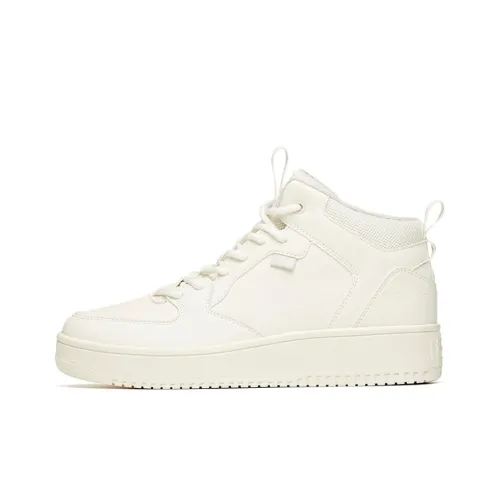 ANTA Skateboard Shoes Women's Mid Top Ivory White/Shade 1 Gray