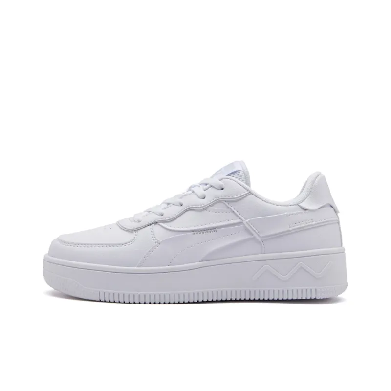 361° Non slip Lightweight Low Top Skateboard Shoes Women's Bright White-0