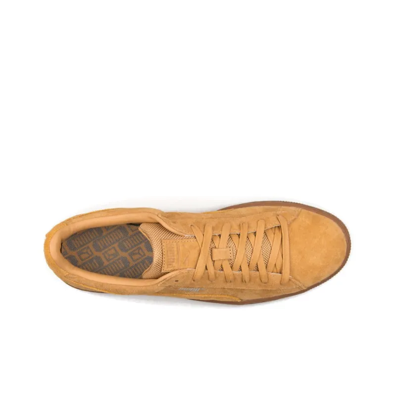 PUMA Basket Classic Weatherproof Slip-Resistant Cushioning Coverage Low-Top Skateboard Shoes Men's Yellow-3