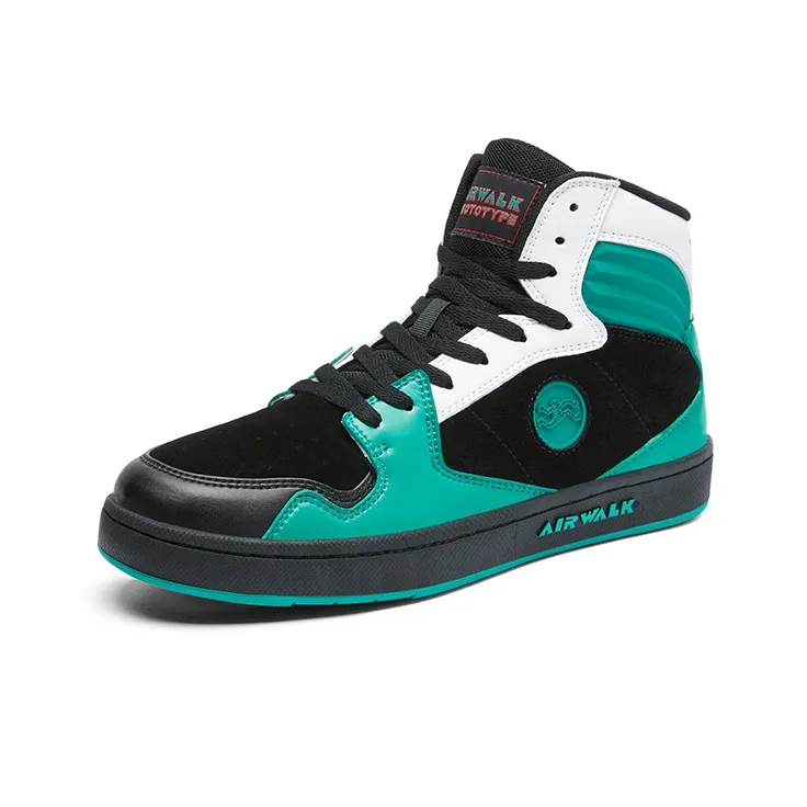 Airwalk Wear-Resistant Slip-Resistant High-Top Skateboard Shoes Men's Peacock Blue-1