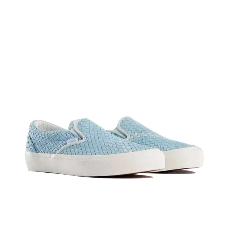 Vans Vaultslip on Vlt LX Anti Slip Wear Resistant Low Top Skateboard Shoes Unisex Light Blue-3