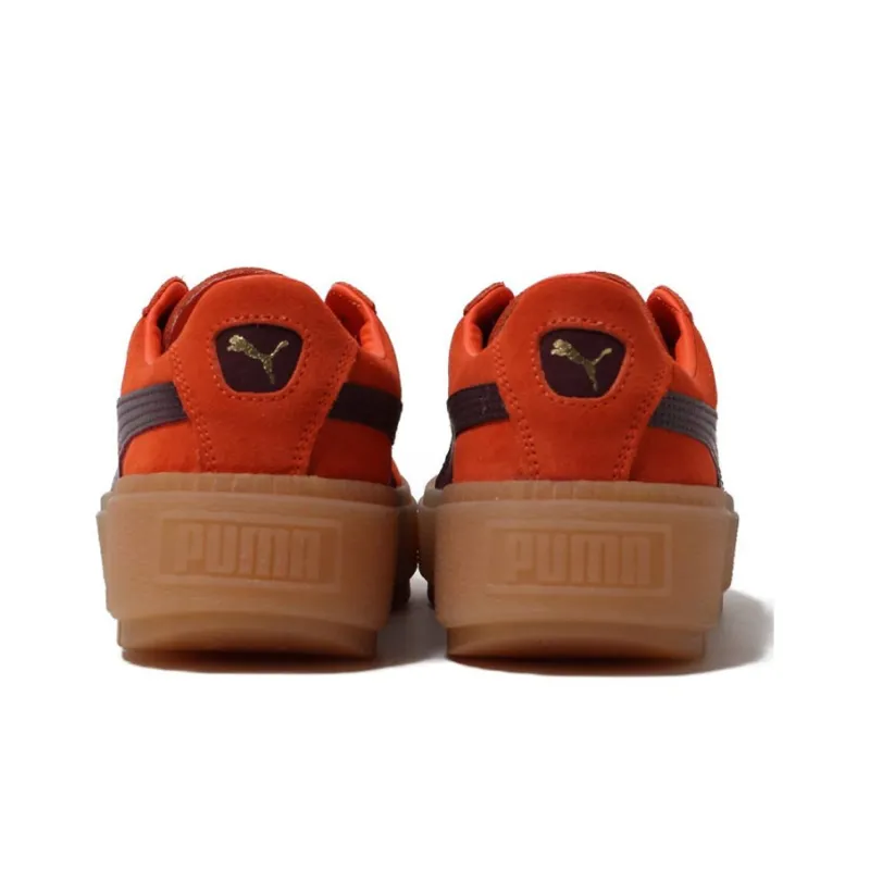 PUMA Suede Series Skateboard Shoes Women's Low Top Orange-3