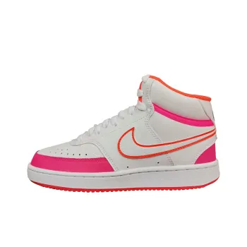 Nike Court Vision Mid Shoes For White/Pink Women's