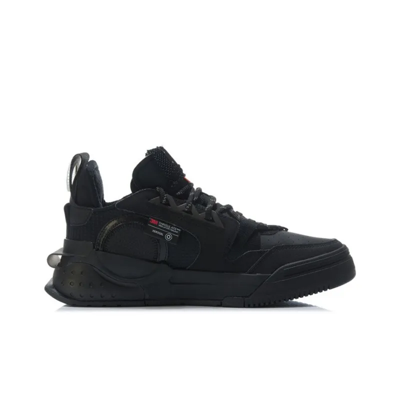 LiNing Enlightenment Slip Resistant, Abrasion Resistant, Lightweight Low Top Skateboard Shoes Men's Black-1