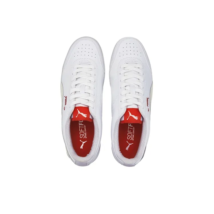 PUMA Ferrari Race Court Legend Anti-Slip And Wear-Resistant Lightweight Low-Top Skateboard Shoes Men's White Gray Red-2