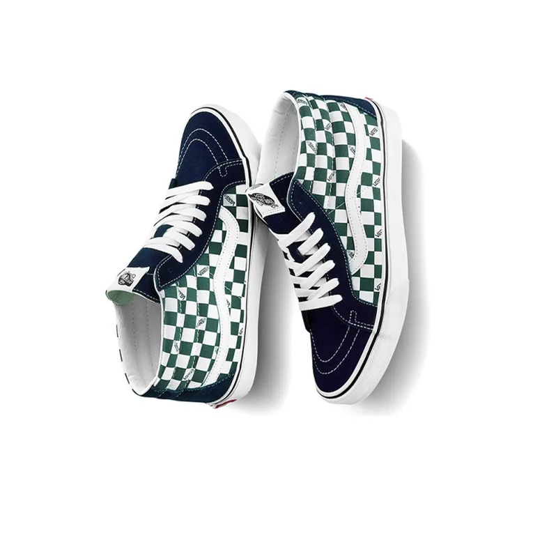 Vans Sk8 mid Checkerboard Green/White-3
