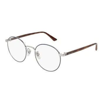 GUCCI Metal Oval Eyeglass Frames Unisex Tortoiseshell
