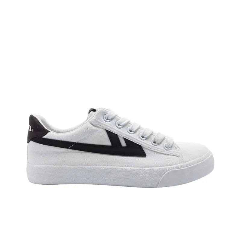 Warrior Ulzzang Trendy Versatile Low Top Skateboard Shoes Unisex White Black-1
