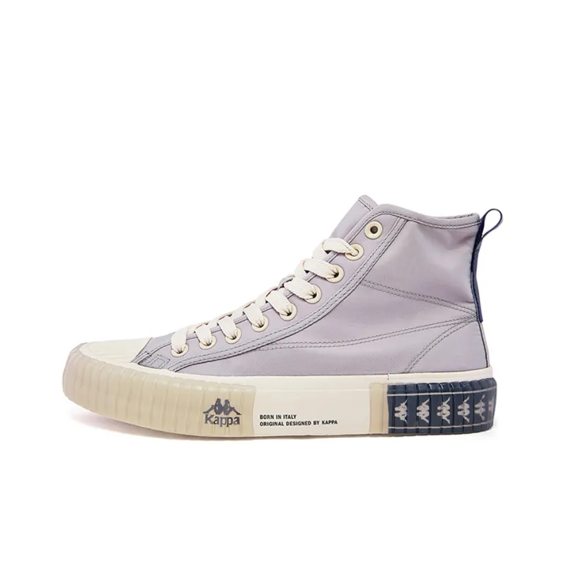 Kappa High-Top Skateboard Shoes Unisex Gray White-0
