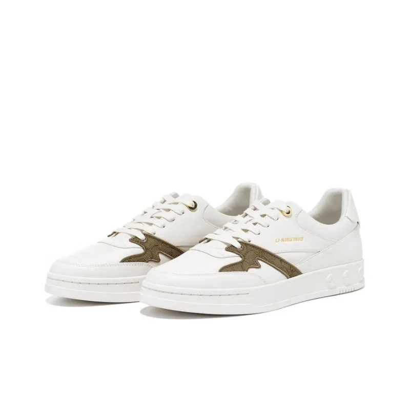 LI NING 1990 Cushioning Low Top Skateboard Shoes Men's White Umber-2