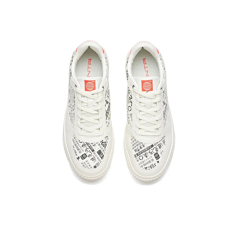 Anta Life Collection Slip-Resistant Low-Top Skateboard Shoes Men's White Black Orange-0