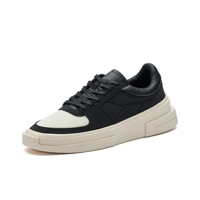 361° AG Chao Ge Anti Slip And Wear Resistant Lightweight Low Top Skateboard Shoes Black Beige-2