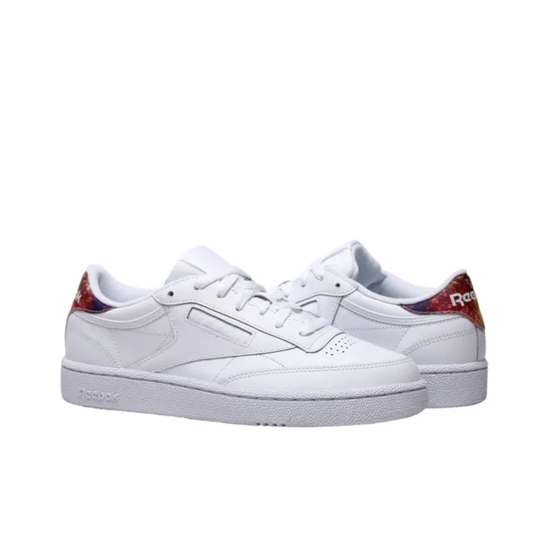 Reebok Club C Rainbow Slip Resistant Cushioning Wear Resistant Low Top Skateboard Shoes Unisex White-2