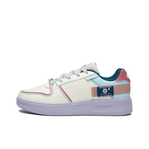 361° Anti Slip And Wear Resistant Lightweight Low Top Skateboard Shoes Women's White Blue