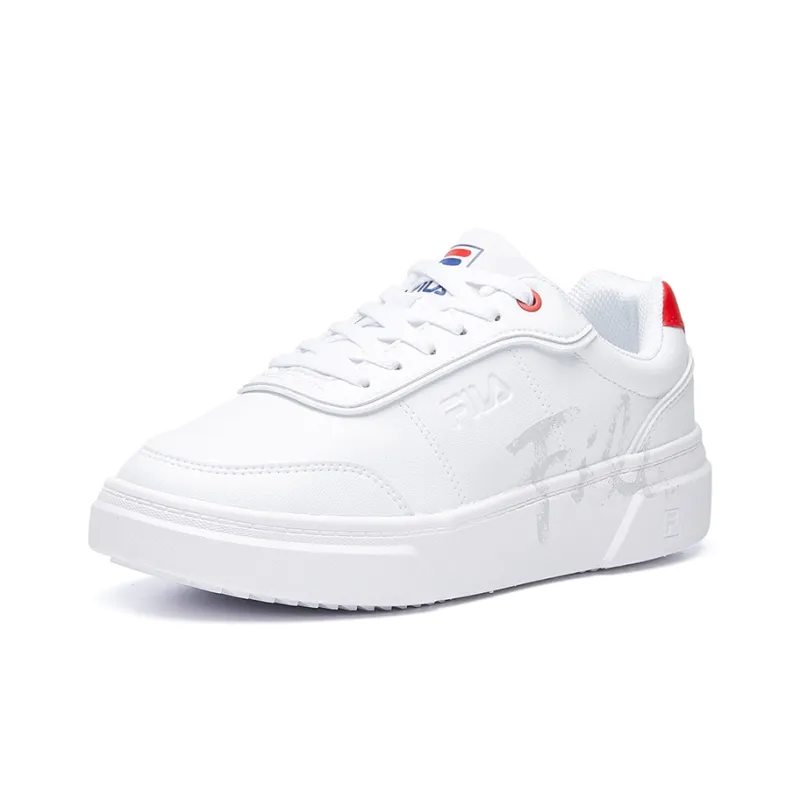 FILA FUSION Game Point Slip Resistant Cushioning Abrasion Resistant Low Top Skateboard Shoes Women's White Red-1