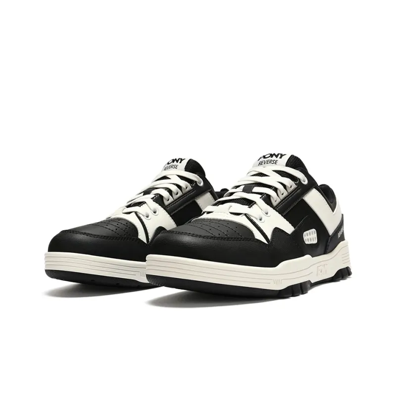 Pony Reverse Skateboard Shoes Unisex Low-Top Black-2