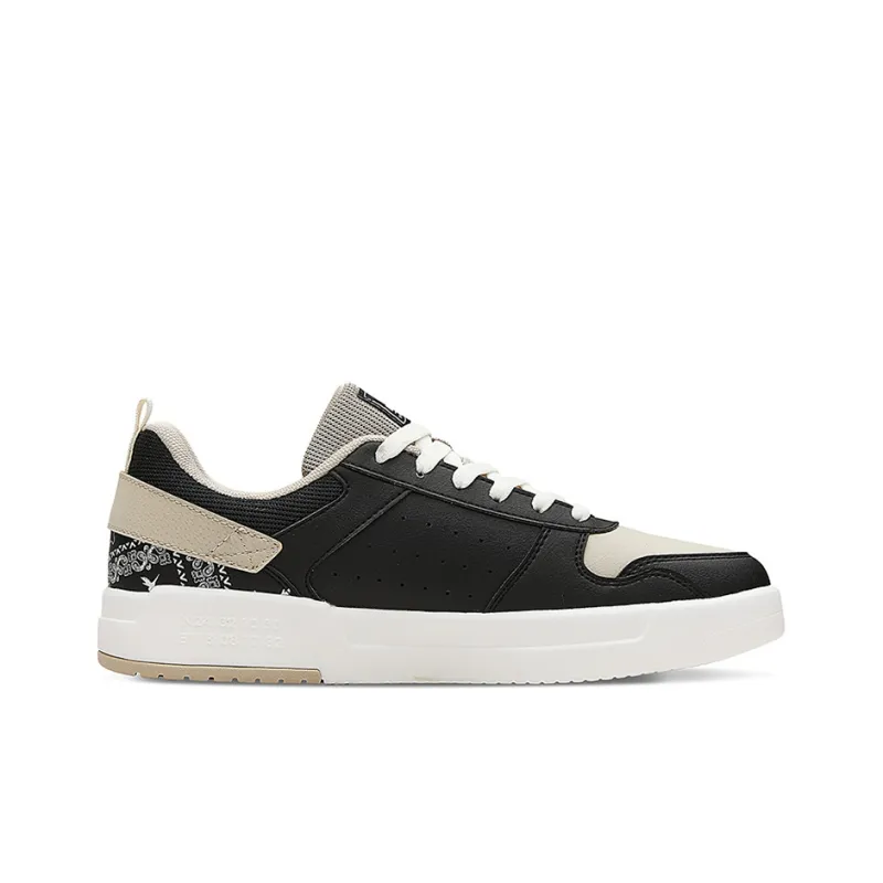 361° Aurora Q BOOM Technology Anti Slip And Wear Resistant Breathable Low Top Skateboard Shoes Black Beige-1