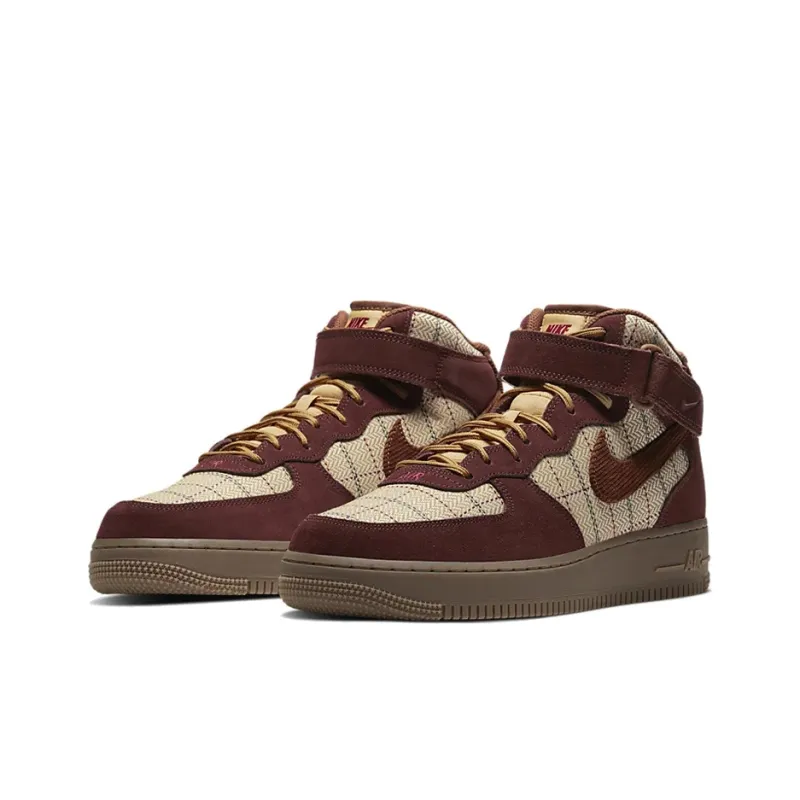 Nike Air Force 1 Mid Plaid Brown-2