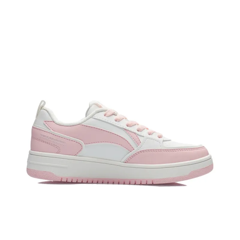 LINING Skateboard Shoes Women's Low Top White/Pink-1