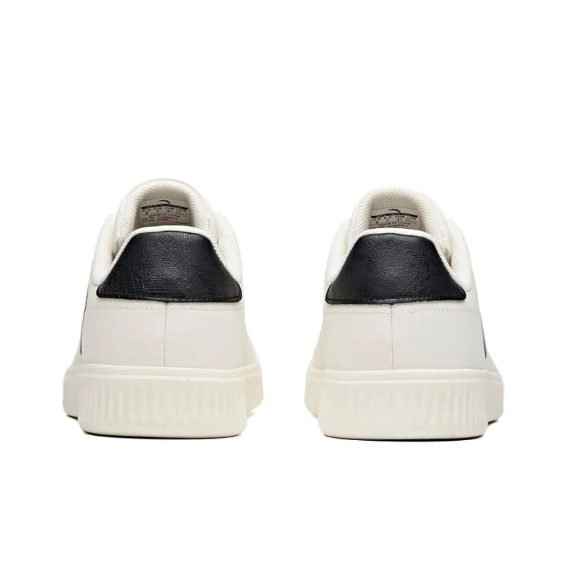Anta Life Collection Cushioning Wear Resistant Low Top Skateboard Shoes Men's Ivory White-3