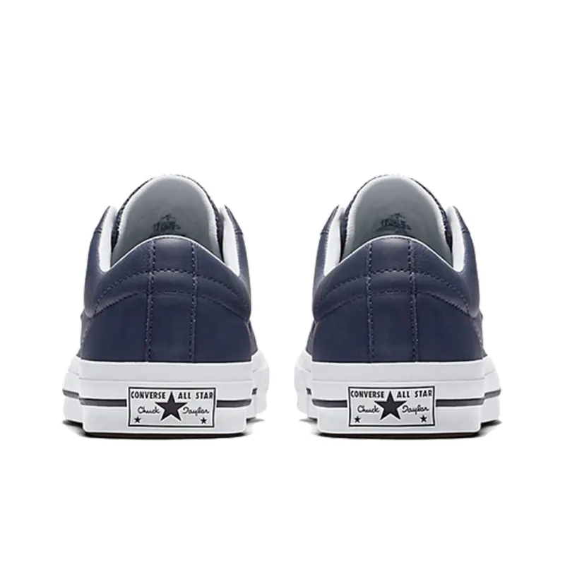 Converse One Star Perforated Leather Low Top Navy-3
