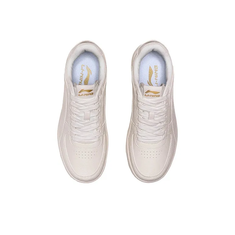 LiNing Low Top Skateboard Shoes Men's White-3