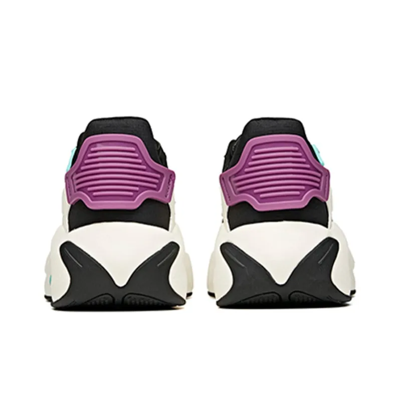 ANTA Life Collection Skateboard Shoes Men Low Top Ivory White/Black/Elf Purple-3