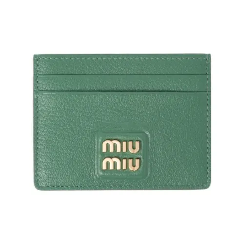 MIU MIU Leather Card Set Card Holder Women's Green