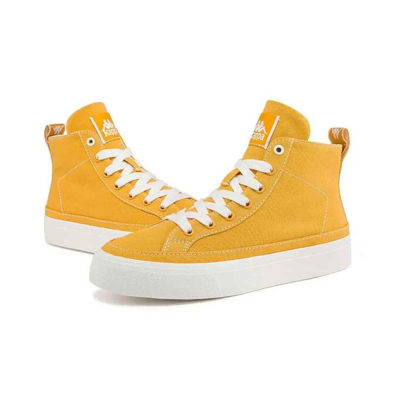 Kappa Abrasion Resistant High Top Skateboard Shoes Unisex Yellow-3
