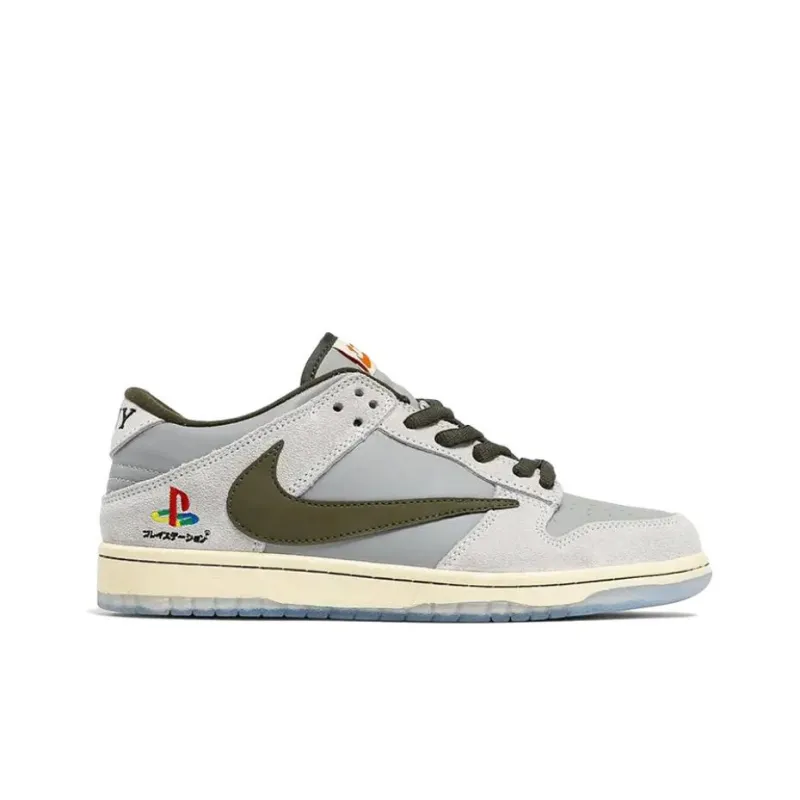 Nike X Travis Scott X PlayStation Dunk Low 'Grey White'-1