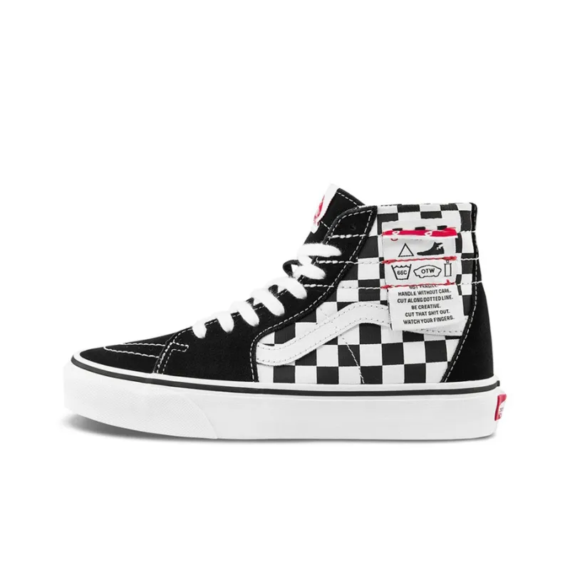 Vans SK8 HI Checkered 'Black White'-0