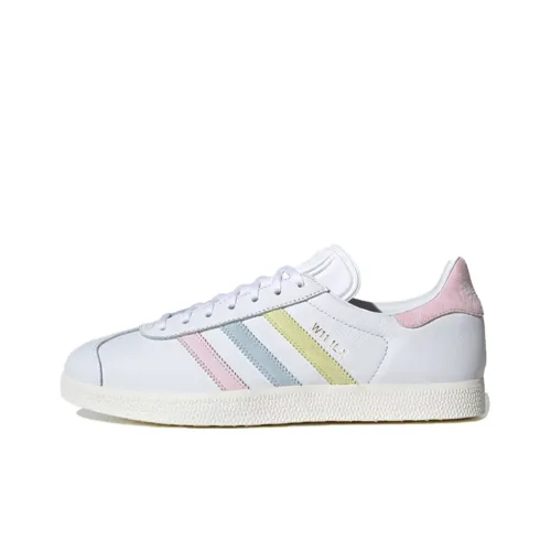 Adidas Originals Gazelle Skateboard Shoes Unisex Low-Top White/Yellow/Pink/Blue