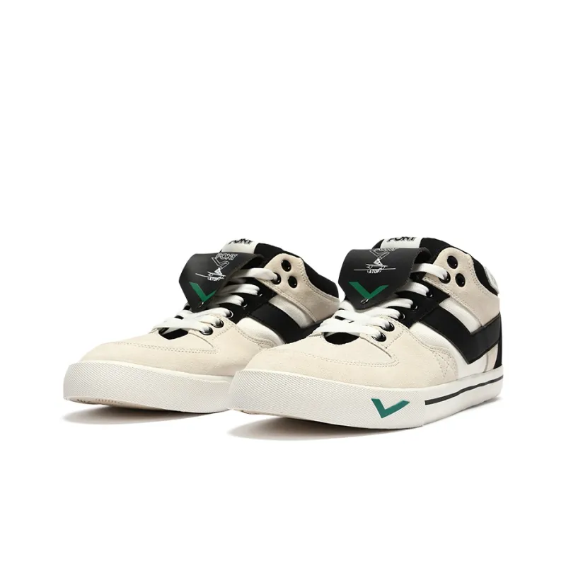 PONY Atop Breathable Slip Resistant Cushioning Low Top Skateboard Shoes Men's Beige Black-2