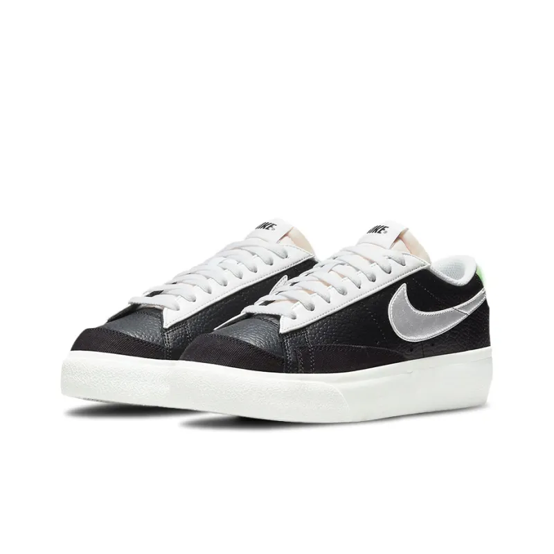Nike Blazer Low Platform Black Metallic Silver Women's-2