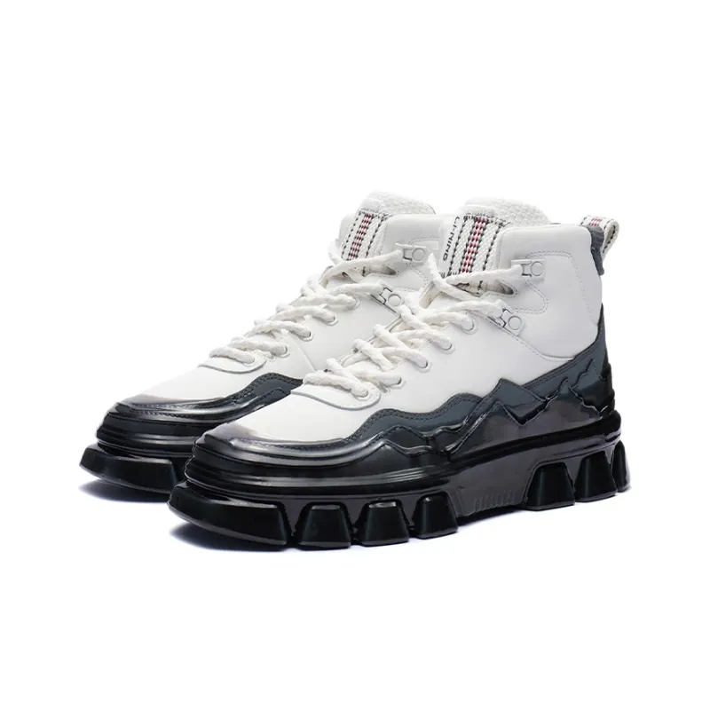 LiNing CF High-Top Skateboard Shoes Unisex Mist White-2