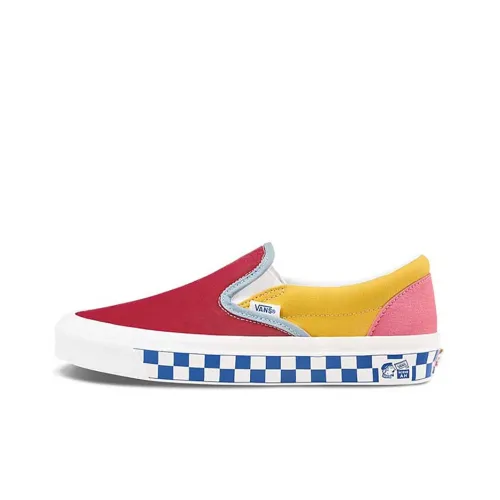 Vans Slip-on Skateboard Shoes Unisex Low-Top Red/Yellow/Blue