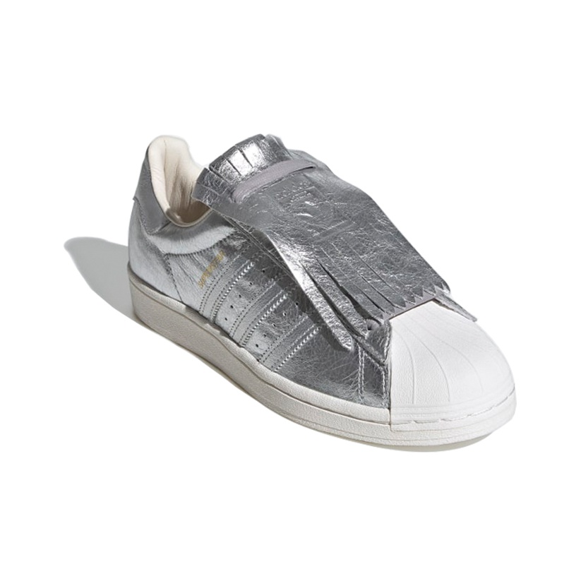 Adidas originals superstar slip on silver on sale