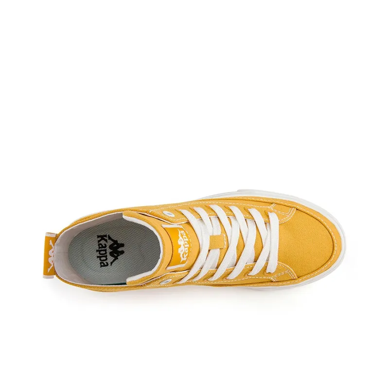Kappa Abrasion Resistant High Top Skateboard Shoes Unisex Yellow-4