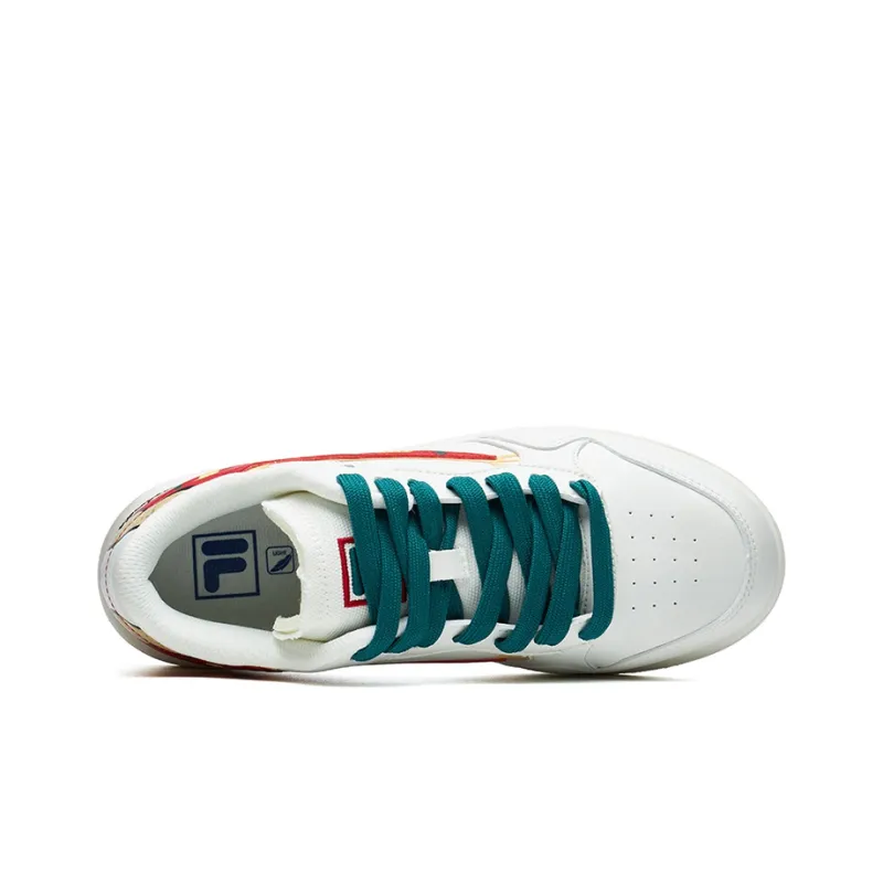 FILA FUSION Pizza Skateboard Shoes Women's Low-Top Snow/Green/Red-3
