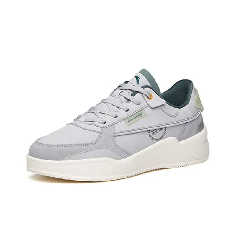 Anta Breathable Low Top Skateboard Shoes Men's Mist Gray Patchwork-2