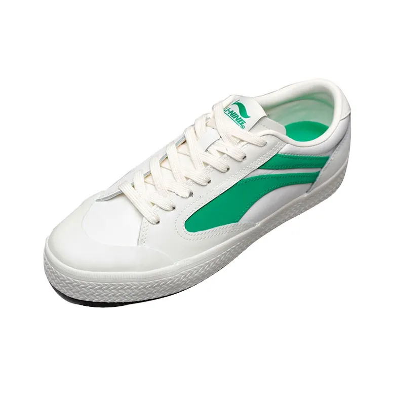 LiNing Wave Vntg Lightweight Low-Top Skateboard Shoes Men's White Green-2