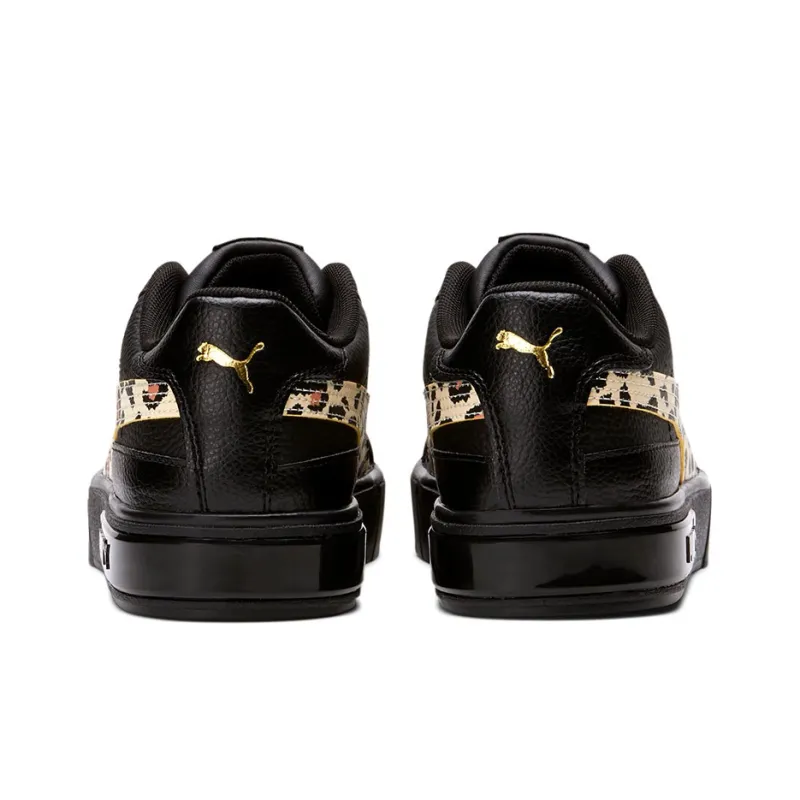 PUMA Cali Star Leopard Wear-Resistant Lightweight And Balanced Low-Top Skateboard Shoes Women's Black-3