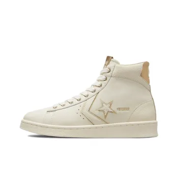 Converse Cons Pro Leather Hi Anti-Slip Wear-Resistant High-Top Skateboard Shoes Unisex Ecru