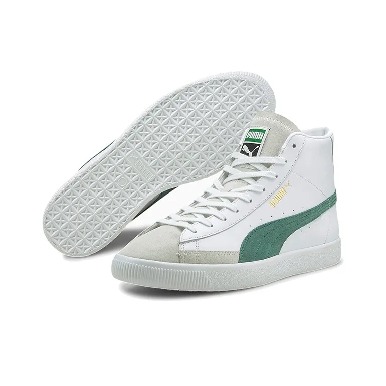 PUMA Basket Mid Shoes Vintage White/Green/Grey-4