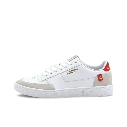 PUMA Suede Classic Sneakers in White Super Lemon Red