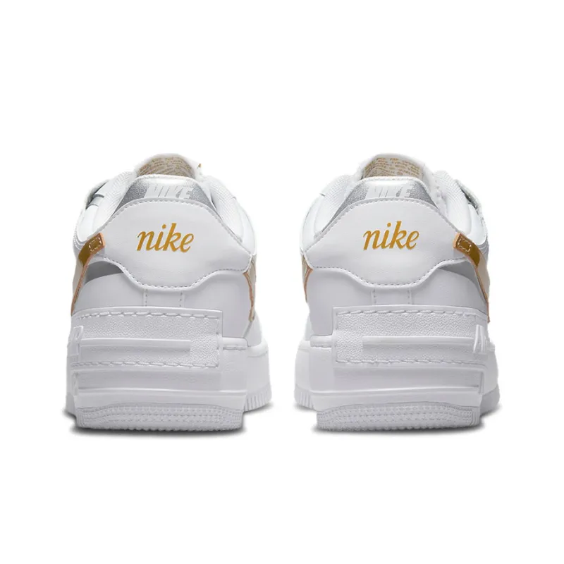 Nike Air Force 1 Low Shadow White Gold Women's-4