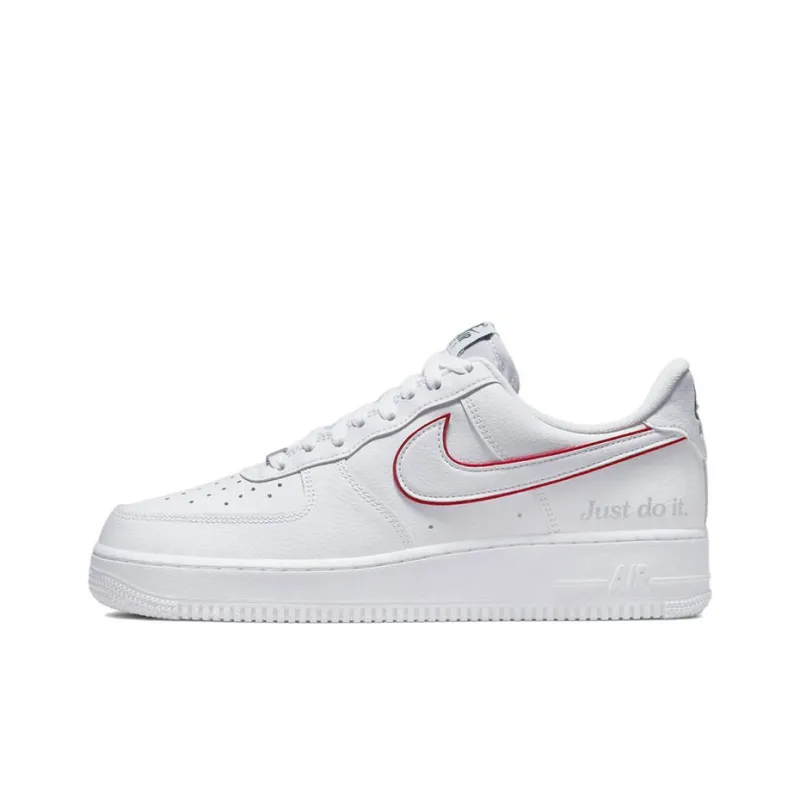 Nike Air Force 1 Low Just Do It White Noble Green Metallic Silver University Red-0
