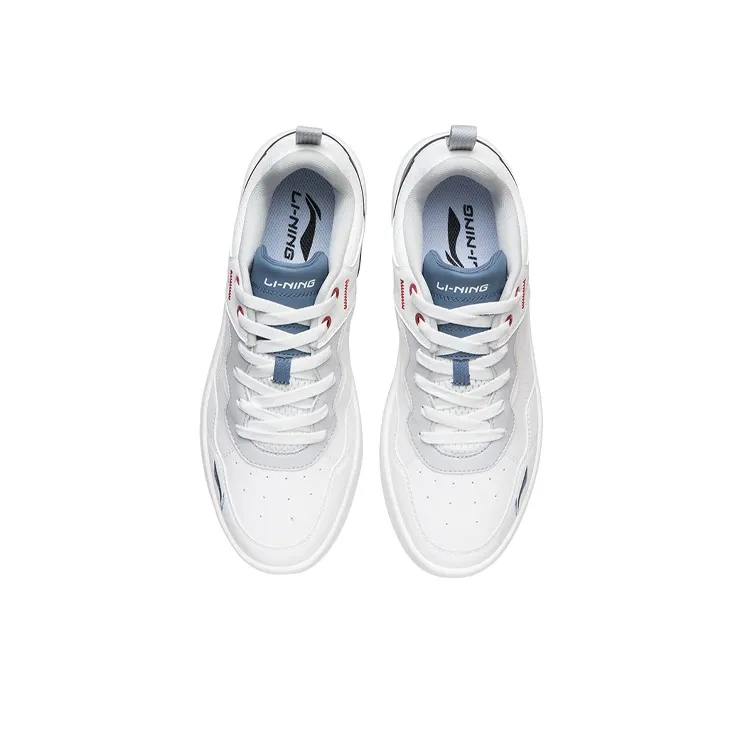 LiNing Coverage Slip Resistant, Abrasion Resistant, Lightweight, Breathable Low Top Skateboard Shoes Men's White Blue-3
