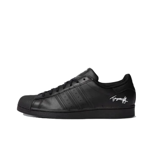 Adidas Originals Superstar Customized Slip-Resistant Low-Top Skateboard Shoes Men's Black White